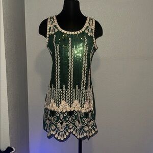 Embroidered sequin dress
